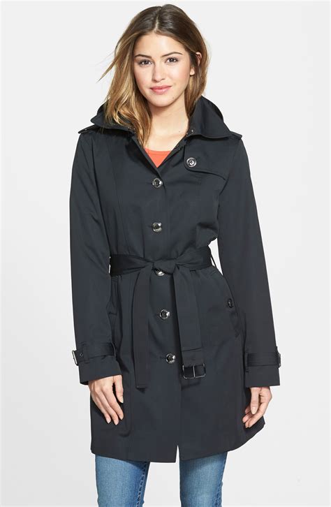 used michael kors wool coat with hood size 16|Michael Kors single breasted coat.